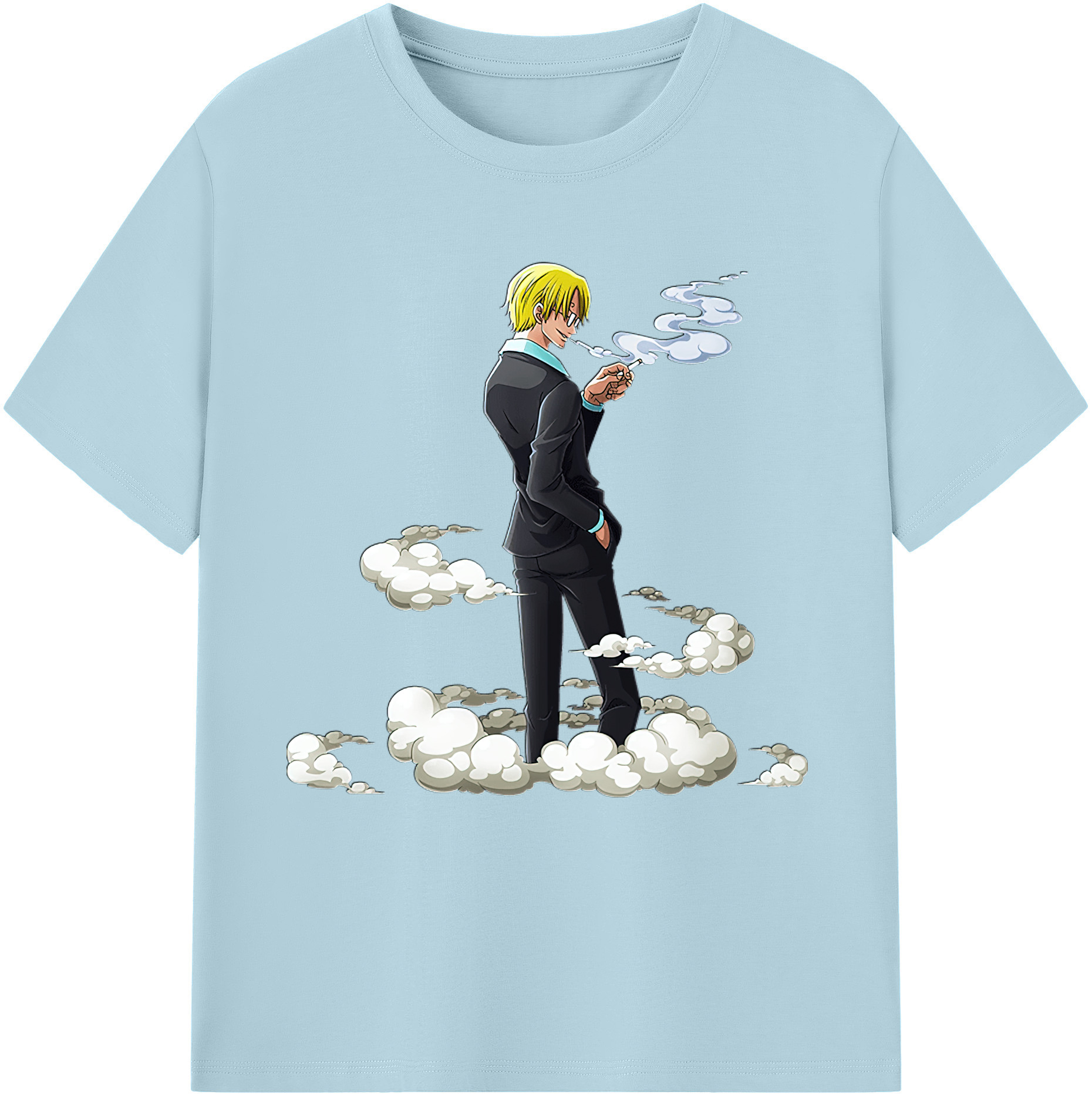 （画像用） ワンピース サンジ ONE PIECE Sanji 綿100％半袖Tシャツ（フロントプリント）